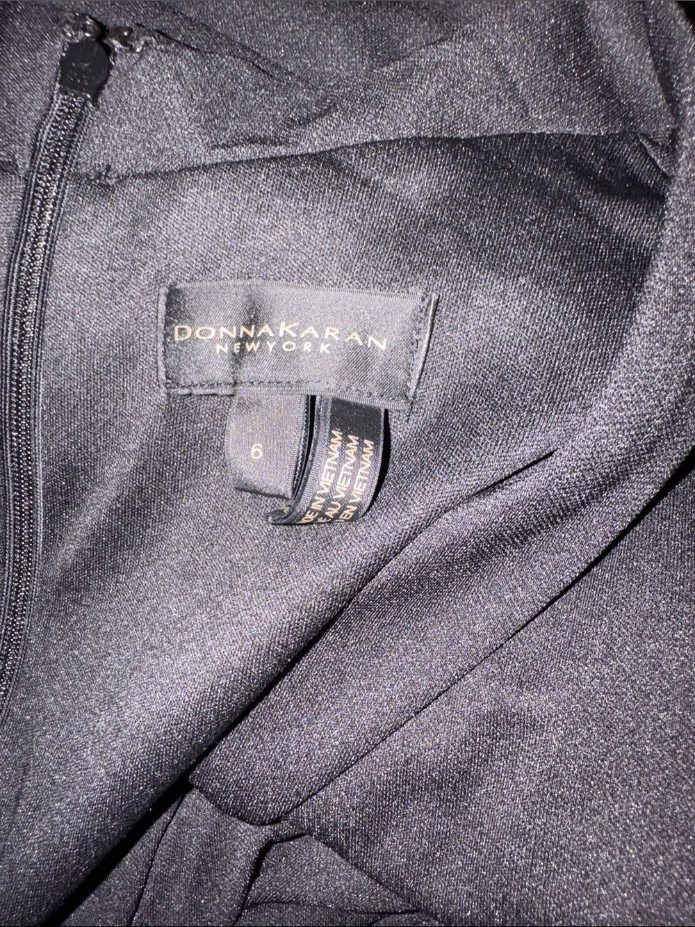 NEW Donna Karan New York Filament Jersey Wrap-Style Cocktail Black Dress Sz 6 - Picture 6 of 12